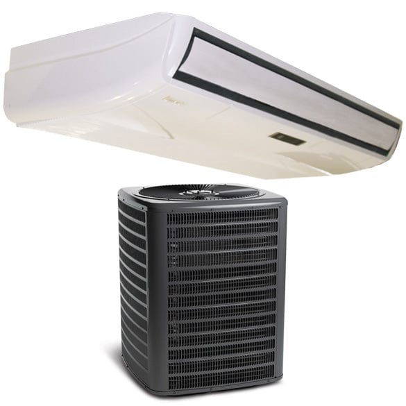 36,000 BTU Klimaire Decorative Ductless Floor/Ceiling Fan Coil Unit with 16 SEER Air Conditioner - Energy Efficient Cooling for Large Rooms, Home & Office Use