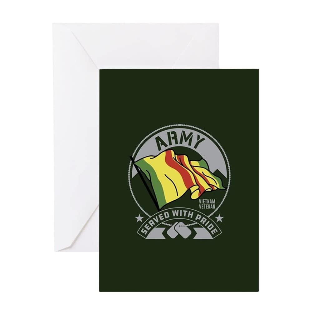 U.S. Army Served With Pride Greeting Card - Blank Inside Glossy Note Card for Birthday & Military Appreciation | Patriotic Stationery for Veterans Day, Homecoming & Thank You Notes