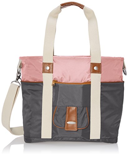Vilah Bloom Harbor Side Tote Diaper Bag - Large Waterproof Baby Bag with Insulated Bottle Pockets, Pink Elephant Print | Perfect for Moms, Travel & Daycare Essentials