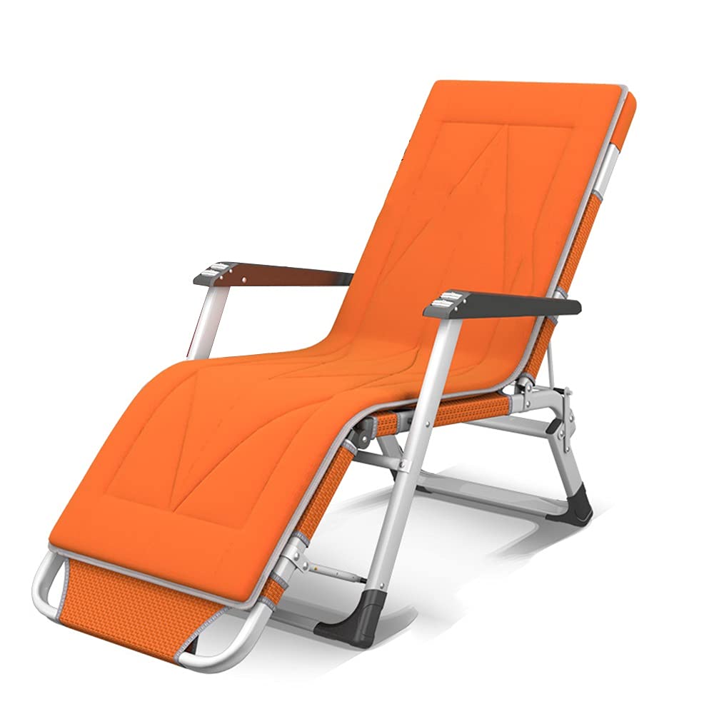 Zero Gravity Lounge Chair - Adjustable Patio Recliner with Pillows for Backyard, Poolside & Beach | Foldable Outdoor Chaise Lounge with Mattress (Orange) - Perfect for Relaxing, Sunbathing & Lounging