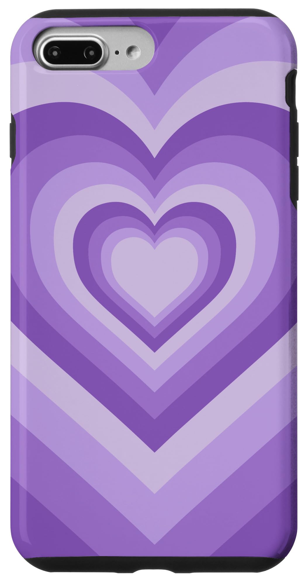 iPhone 7 Plus/8 Plus Purple Love Heart Groovy Coffee Latte Pattern Case - Stylish & Durable Women's Phone Cover for Daily Use, Travel, and Gifts