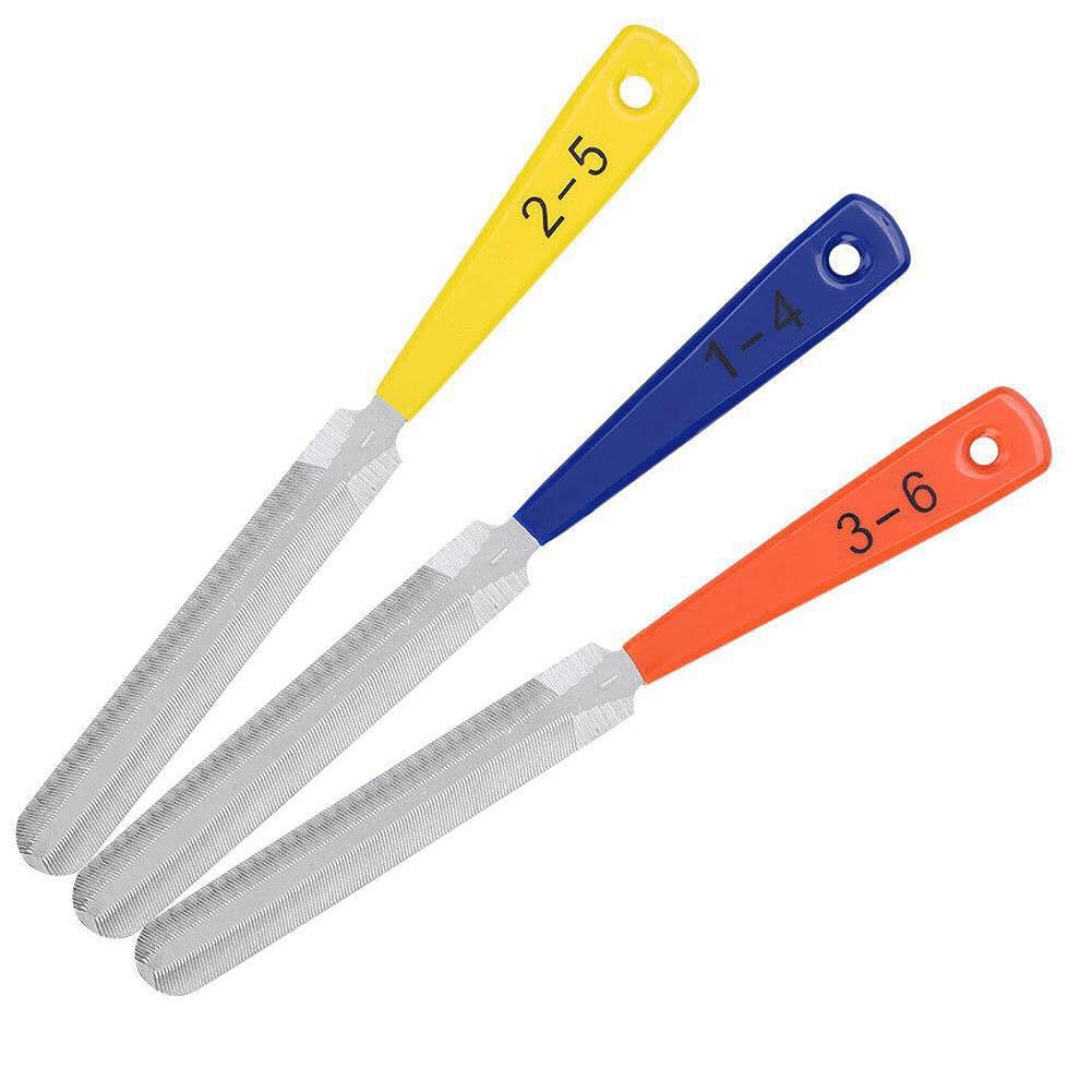 Premium Guitar Nut File Set - Stainless Steel Fret File & Music Instrument Repair Tools (3-Piece Kit) for Bass & Acoustic Guitars - Perfect for Luthiers & DIY Guitar Maintenance