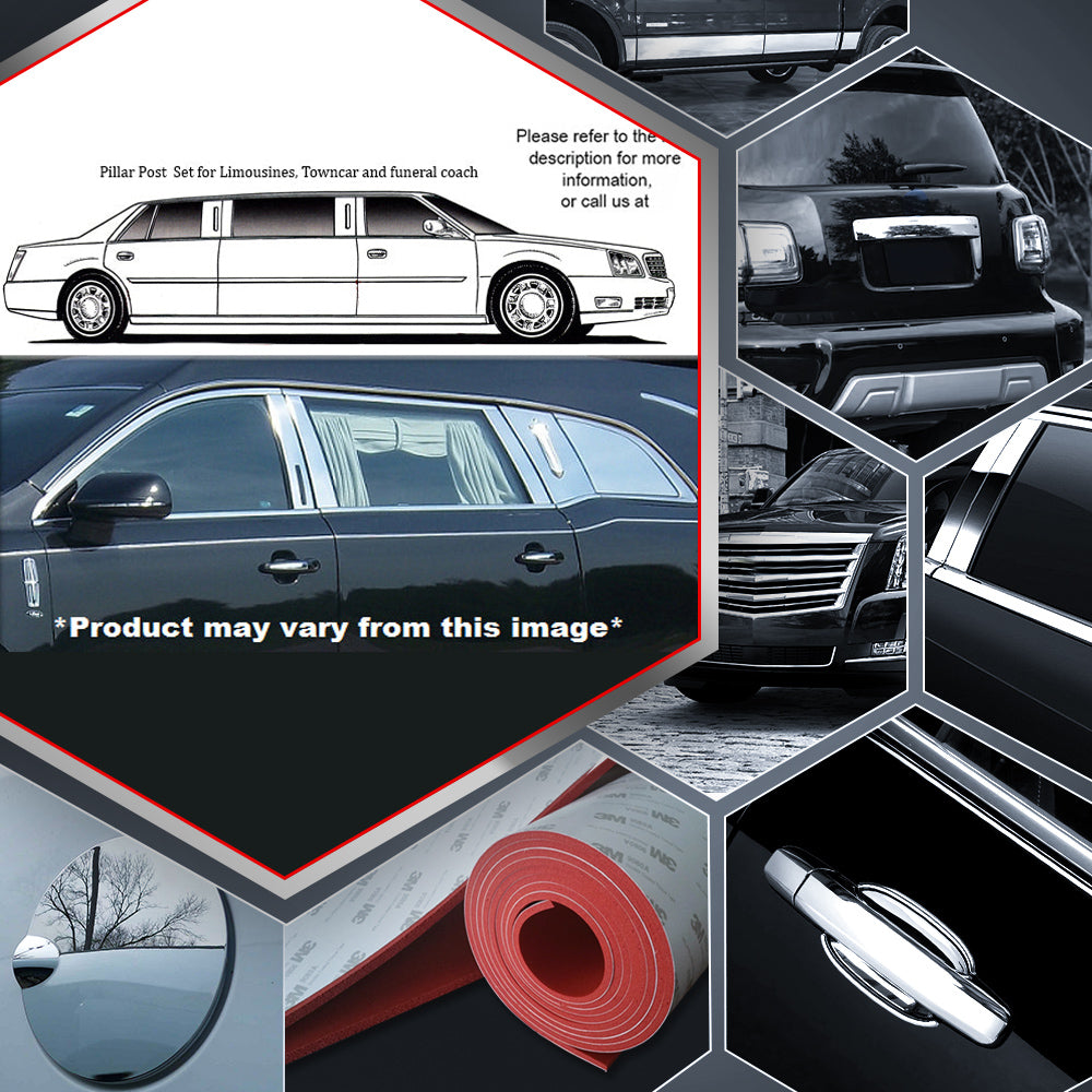 10pcs Stainless Steel Pillar Post Trim for Lincoln MKT - Durable Exterior Car Accessories for 2010-2020 Models | Perfect for Door Frame Protection & Vehicle Styling