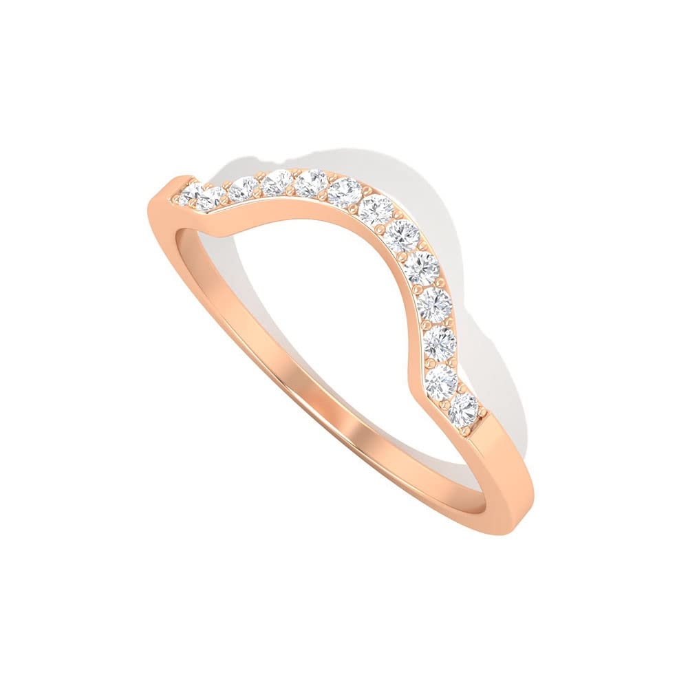 Natural Diamond Enhancer Ring for Women - 14K Solid Gold Curved Enhancer Ring | Perfect for Weddings, Anniversaries & Special Occasions