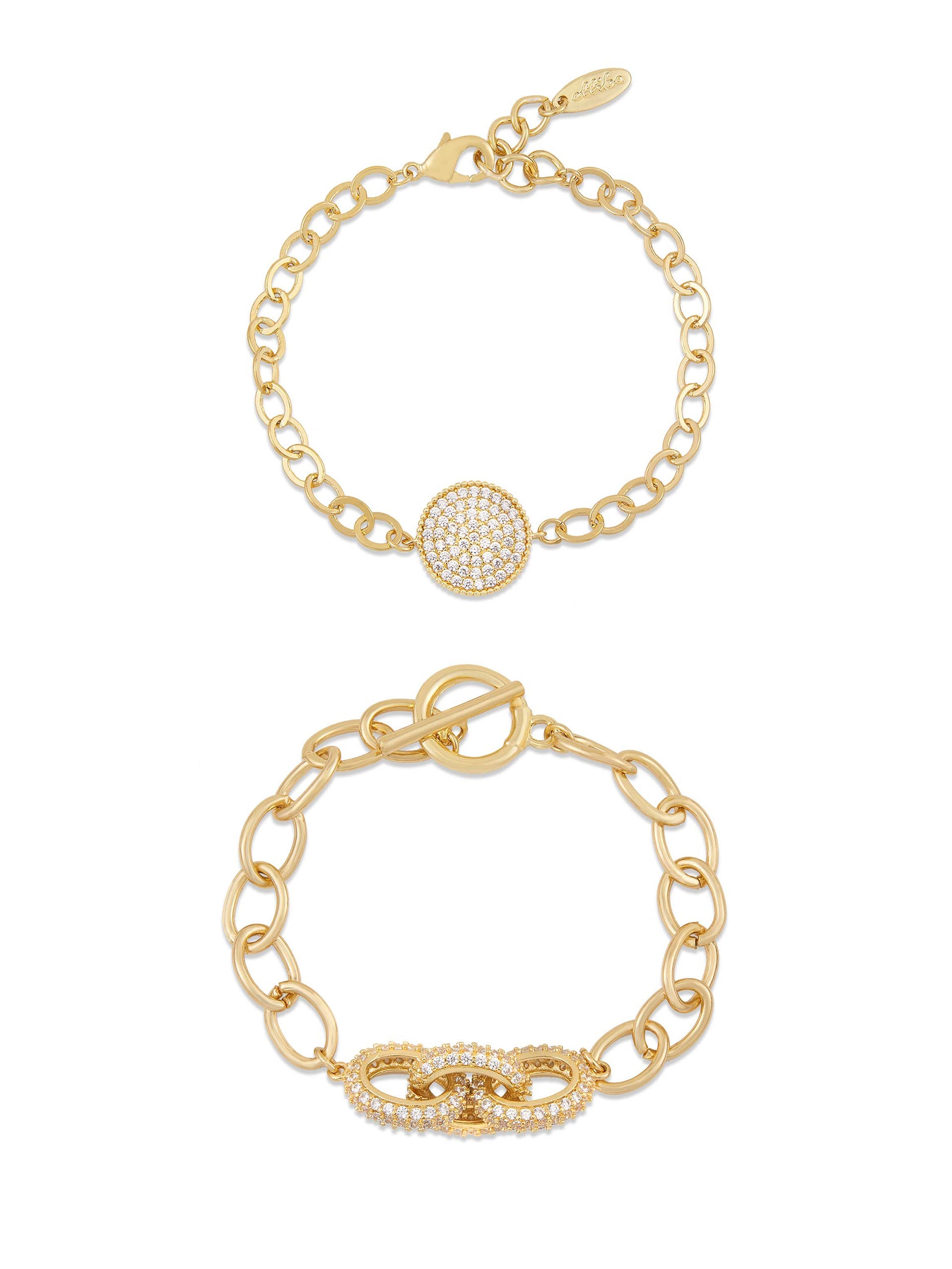 Mixed Crystal Disc & Link Chain Bracelet Set for Women - Elegant Boho Jewelry for Parties, Weddings & Everyday Wear