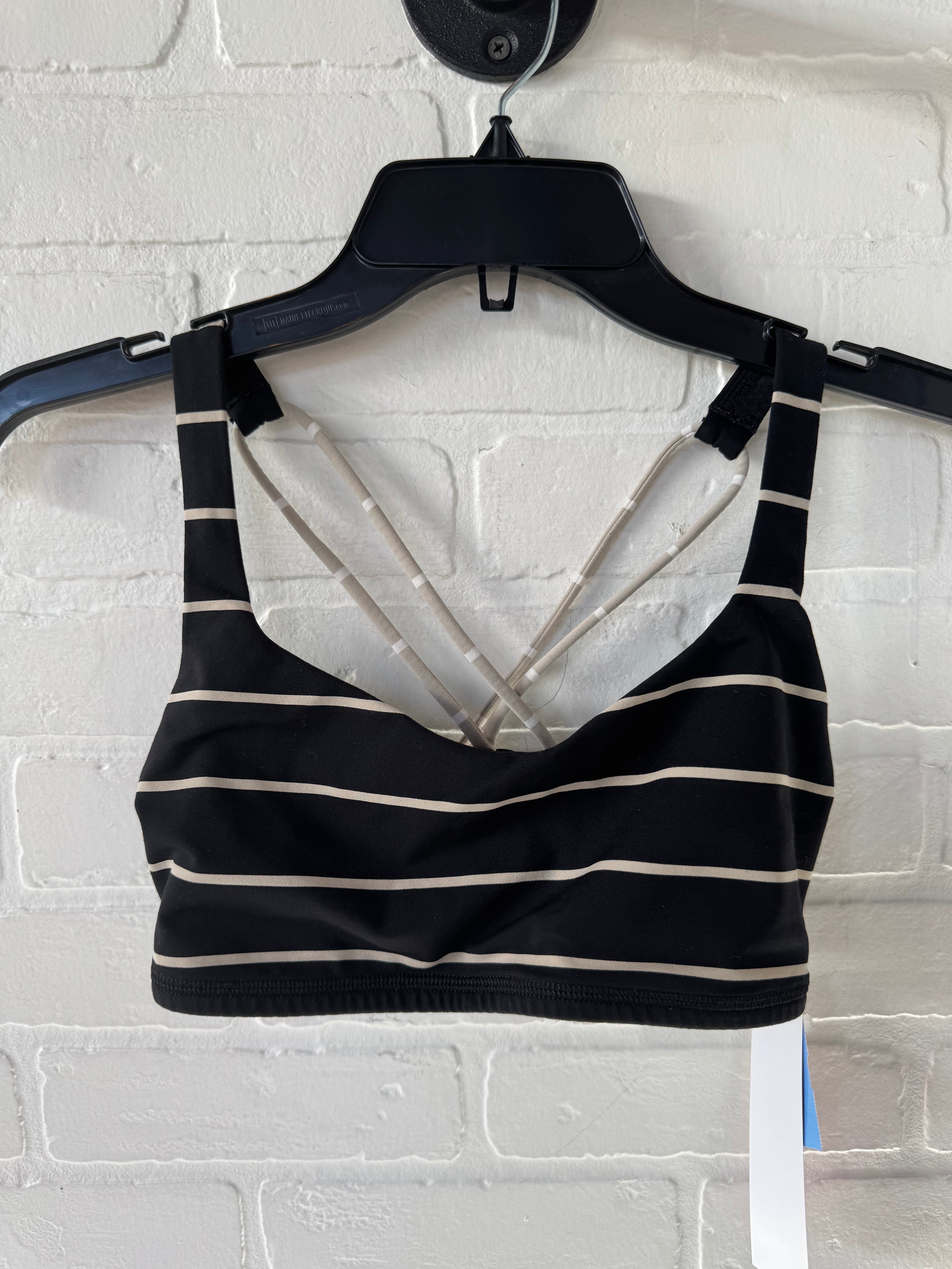 Lululemon Women's Athletic Sports Bra - Black & Cream, Size S - Perfect for Yoga, Running & Gym Workouts