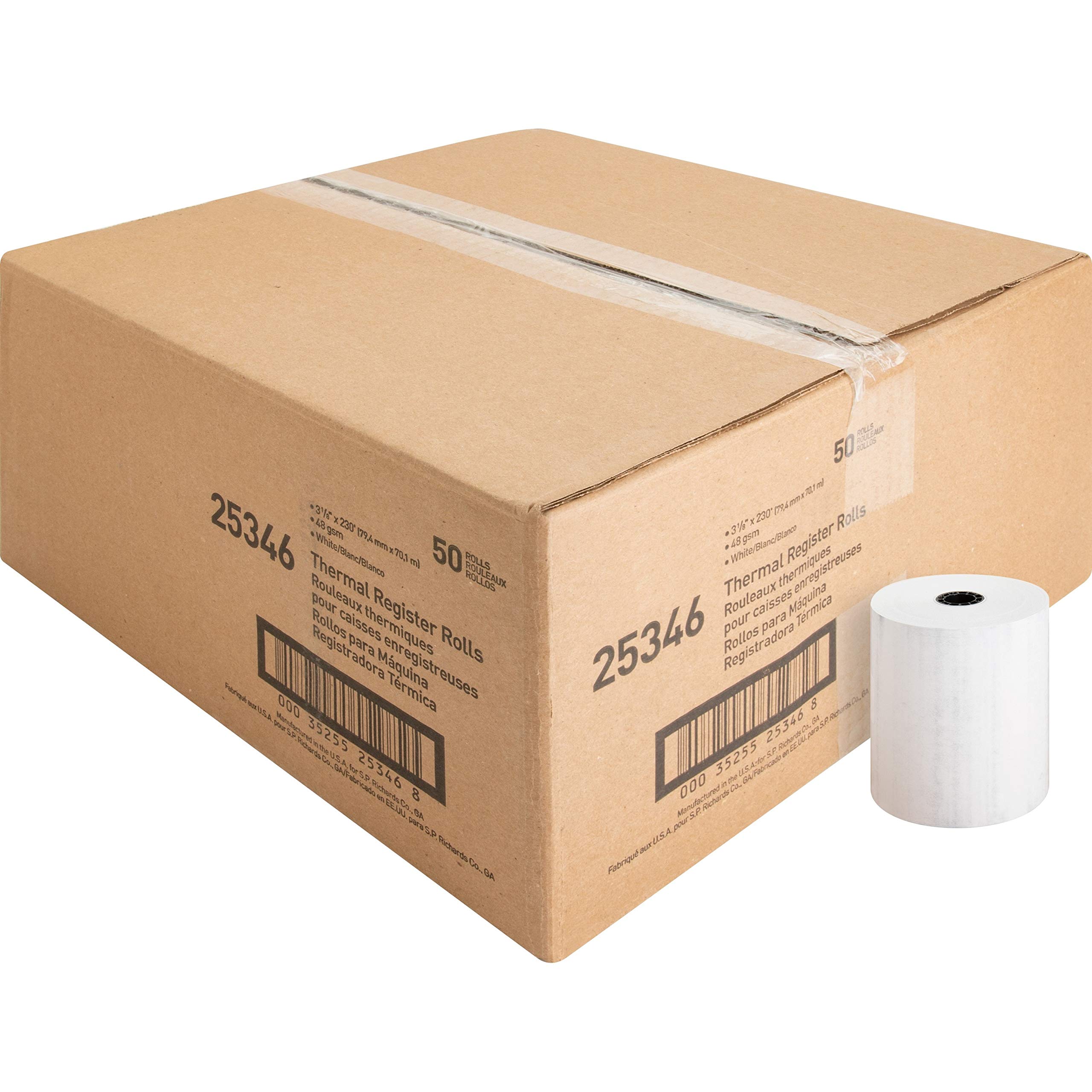 Business Source BSN25346 Thermal Paper Rolls - 50 Rolls per Carton, White - Perfect for Receipt Printers, POS Systems & Cash Registers