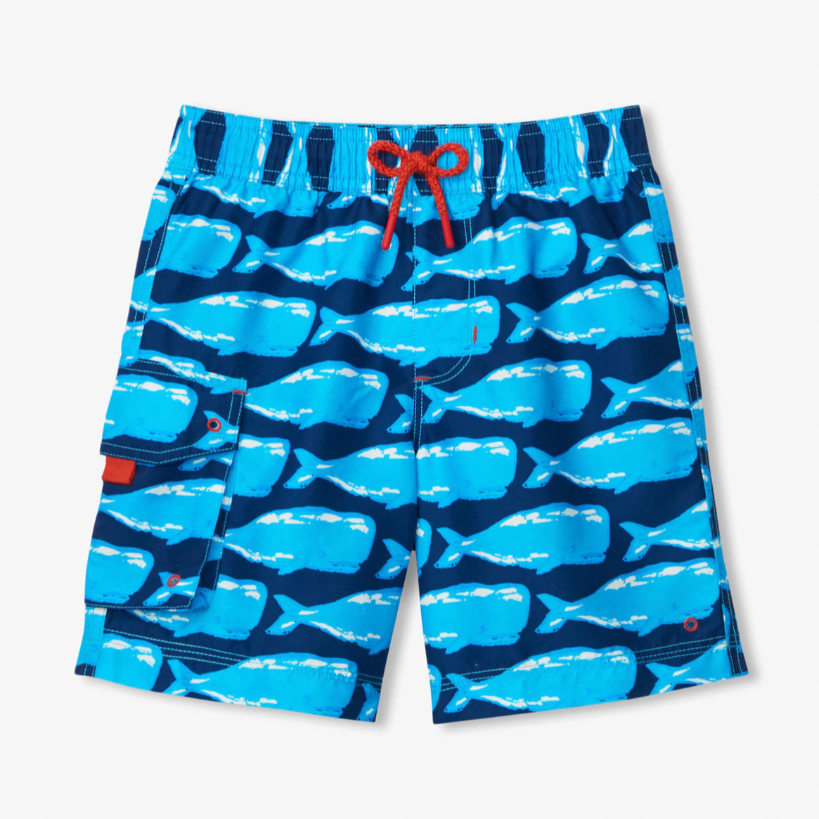 Hatley Whale Pod Board Shorts for Men - Quick-Dry Swim Trunks with UPF 50+ Sun Protection - Perfect for Beach, Pool, and Summer Vacations