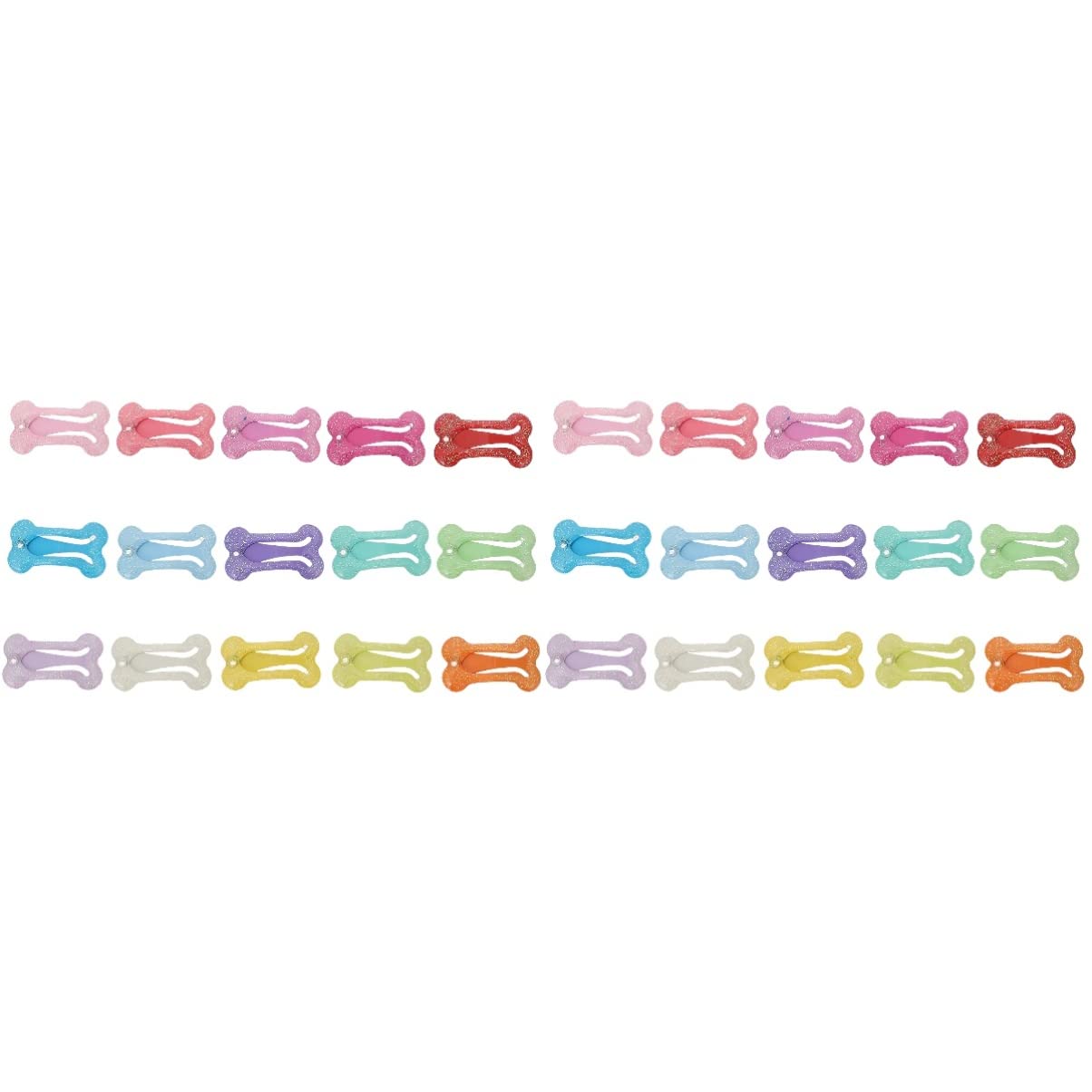 Balacoo 30pcs Colorful Puppy Bone Hair Clips for Small Dogs - Pet Grooming Accessories