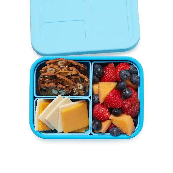 LunchBots Medium Platinum Silicone Bento Box - Eco-Friendly Leak-Proof Lunch Container for Adults & Kids - Perfect for School, Office, Picnics & Meal Prep