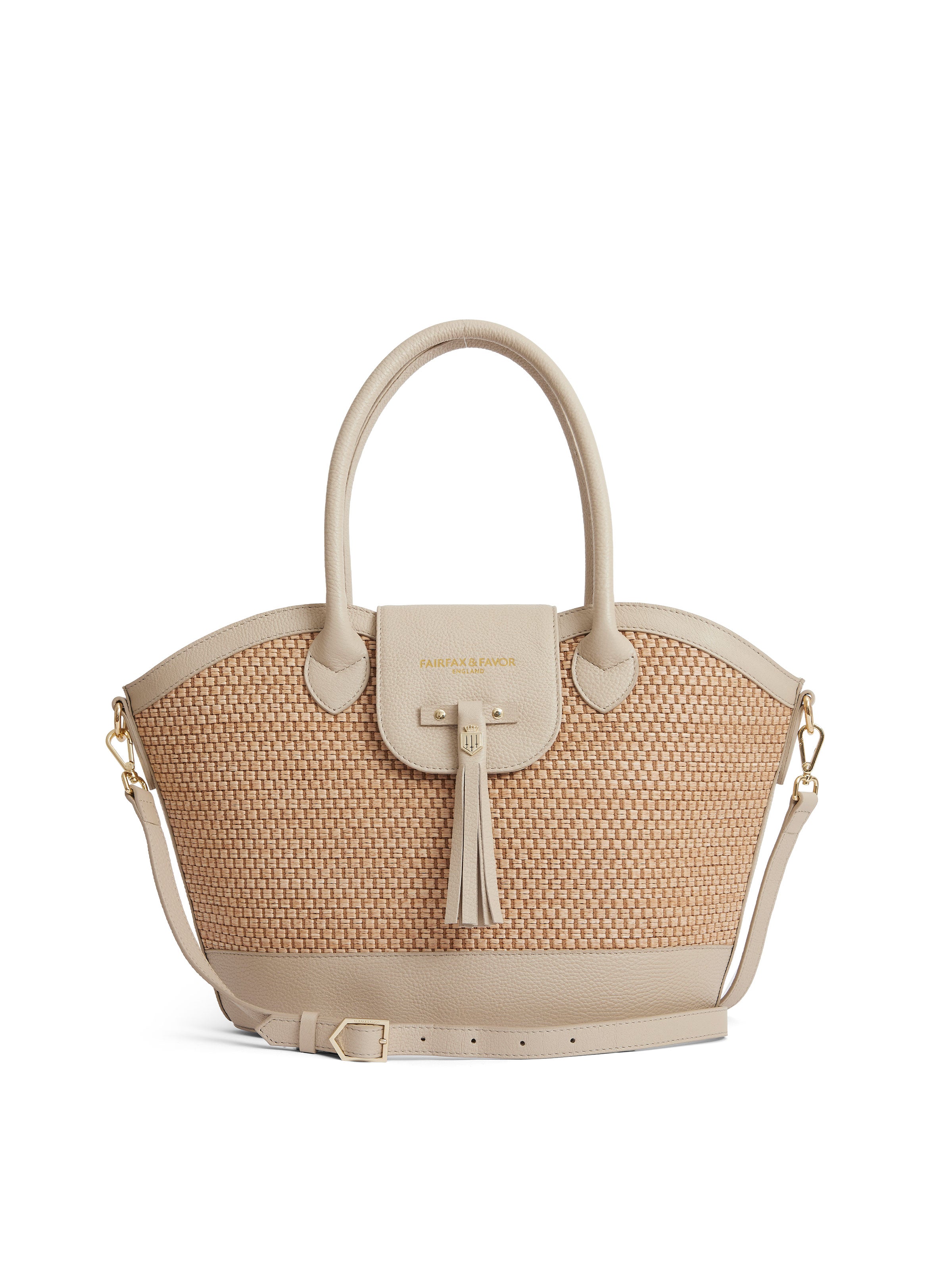 Windsor Woven Basket Bag - Natural Stone Color Handmade Straw Tote for Beach, Picnic, and Summer Outings