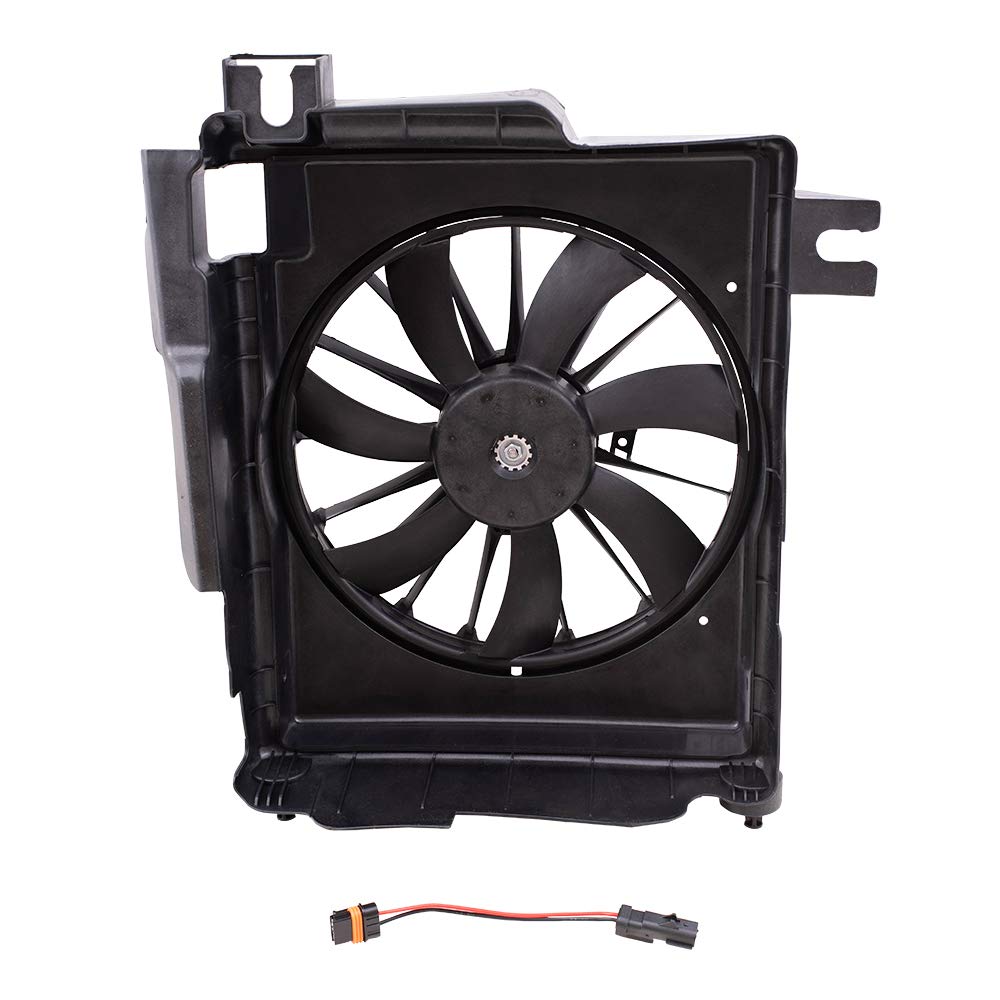 Brock Replacement A/C Condenser Cooling Fan Assembly for 2002-2009 Dodge Ram 1500 2500 3500 Pickup Trucks - Compatible with Part #5093760AA - Perfect for Summer Cooling & HVAC System Repair