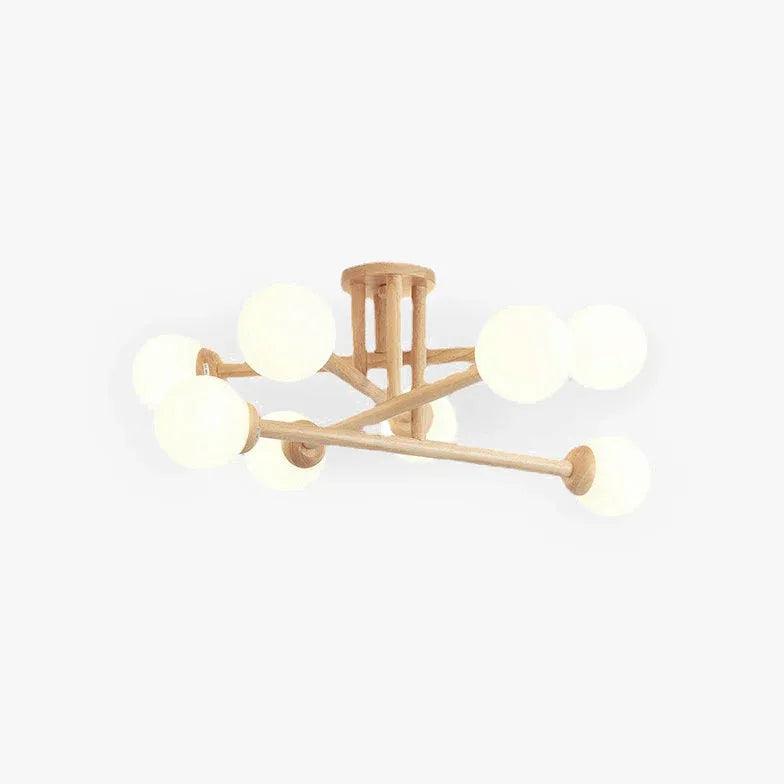Modern Triangle Interlacing Wooden Flush Ceiling Light Fixture for Bedroom - Stylish Ambient Lighting for Home Decor, Living Room & Dining Area