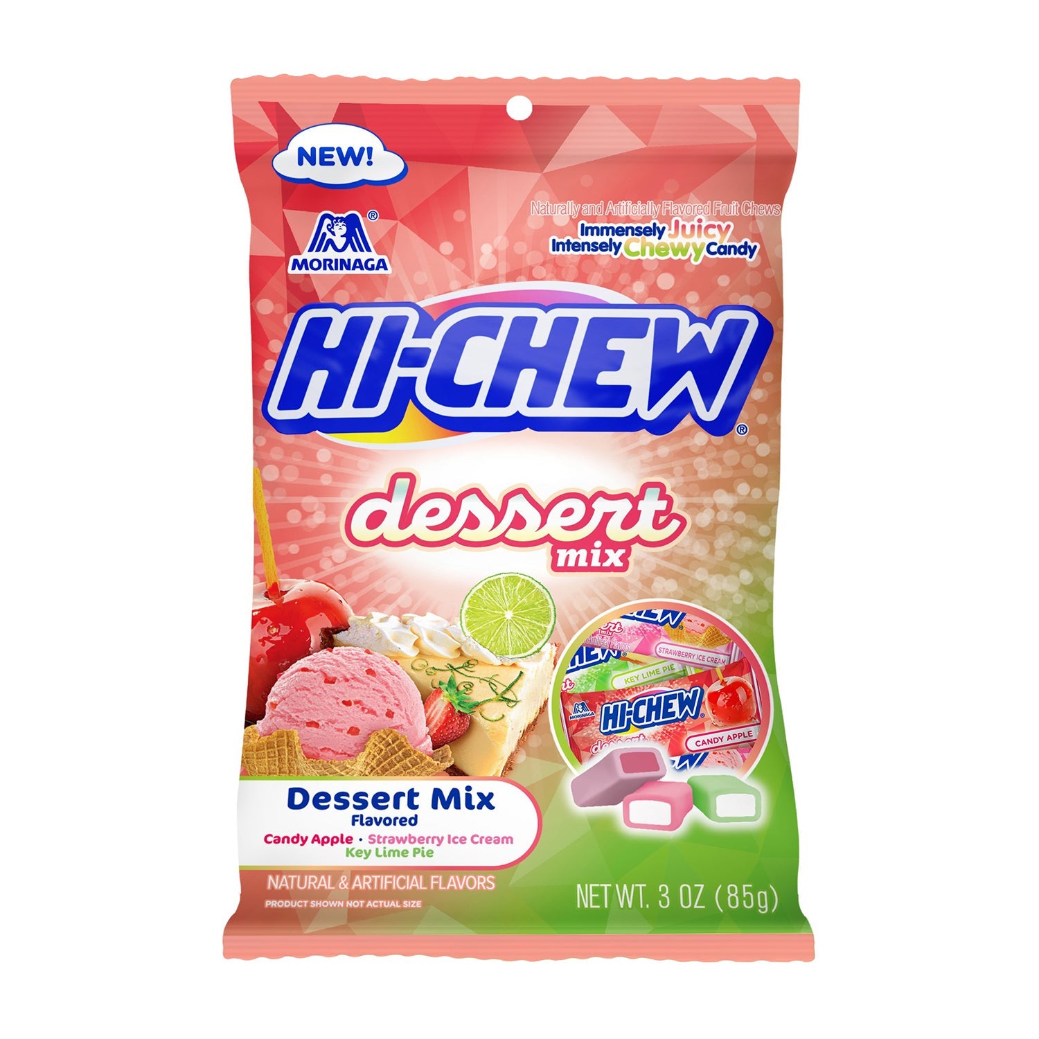 Hi Chew Assorted Fruit Flavors Chewy Candy - 3oz Resealable Bag - Perfect for Snacking, Parties & On-the-Go Treats