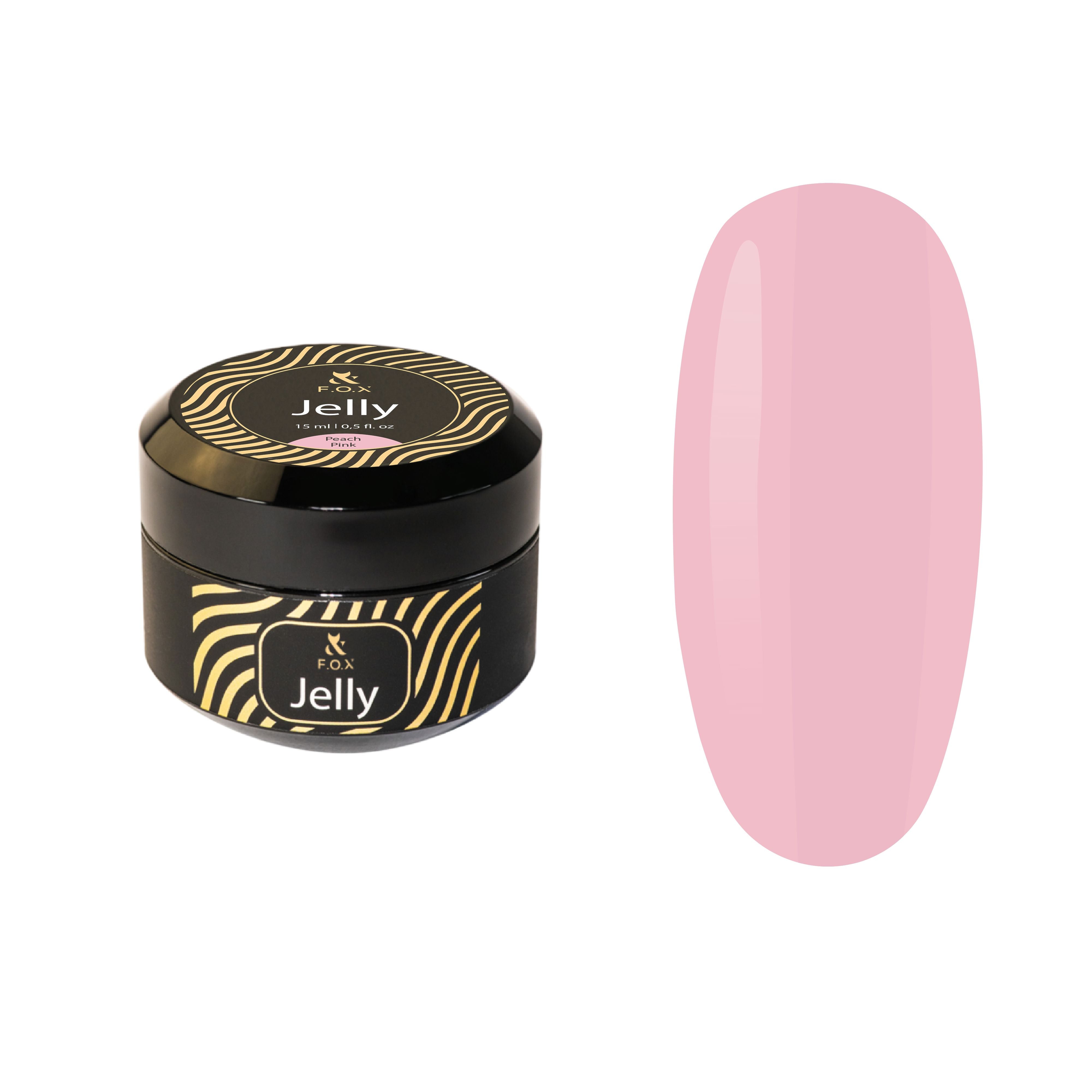 F.O.X Jelly Cover Peach Pink Nail Polish - 15ml Long Lasting Gel Nail Lacquer for Manicure & Pedicure - Perfect for Salon, Home Use & Special Occasions