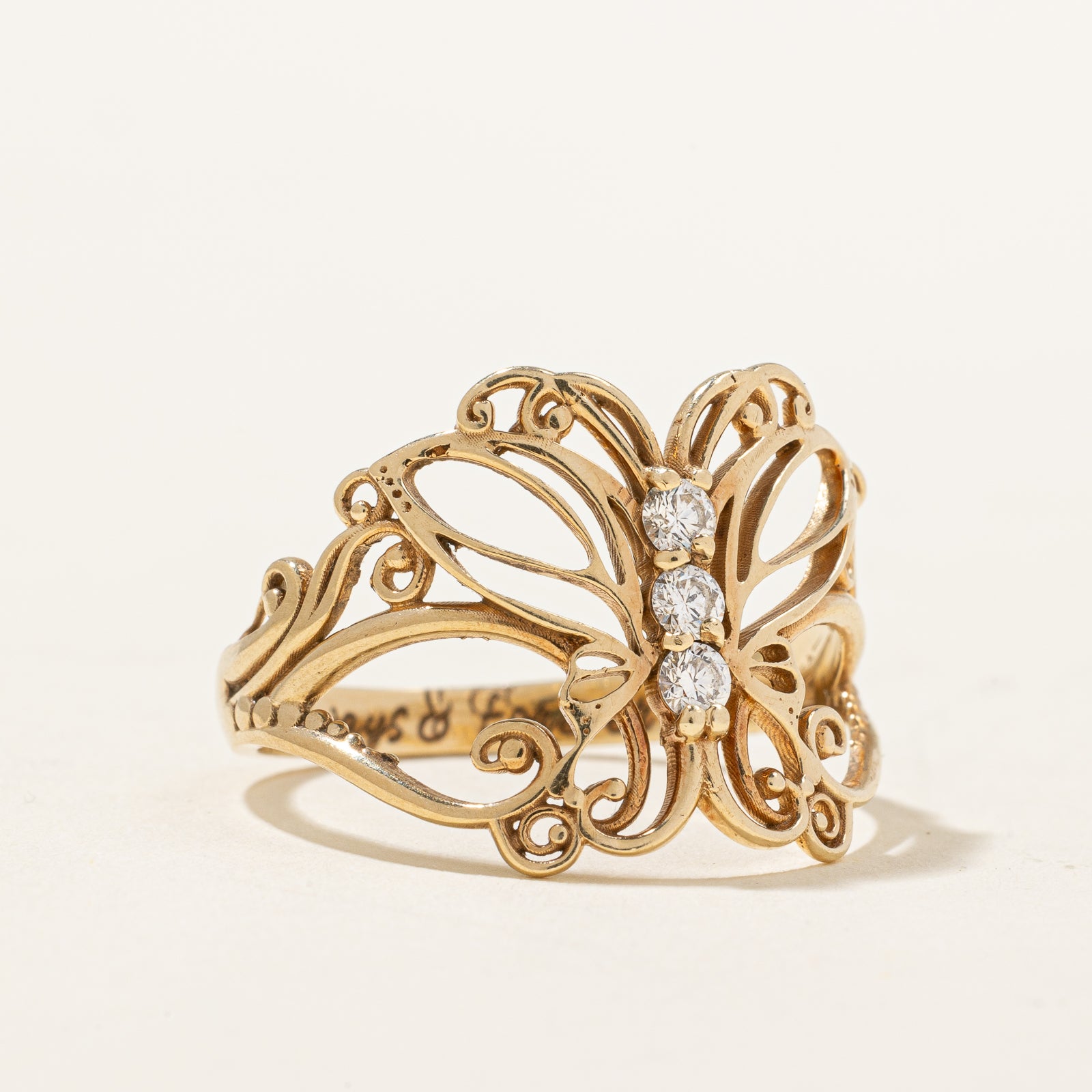 0.18ctw Diamond Butterfly Ring - Size 8.75 | Elegant Jewelry for Women | Perfect Gift for Anniversary, Birthday & Special Occasions