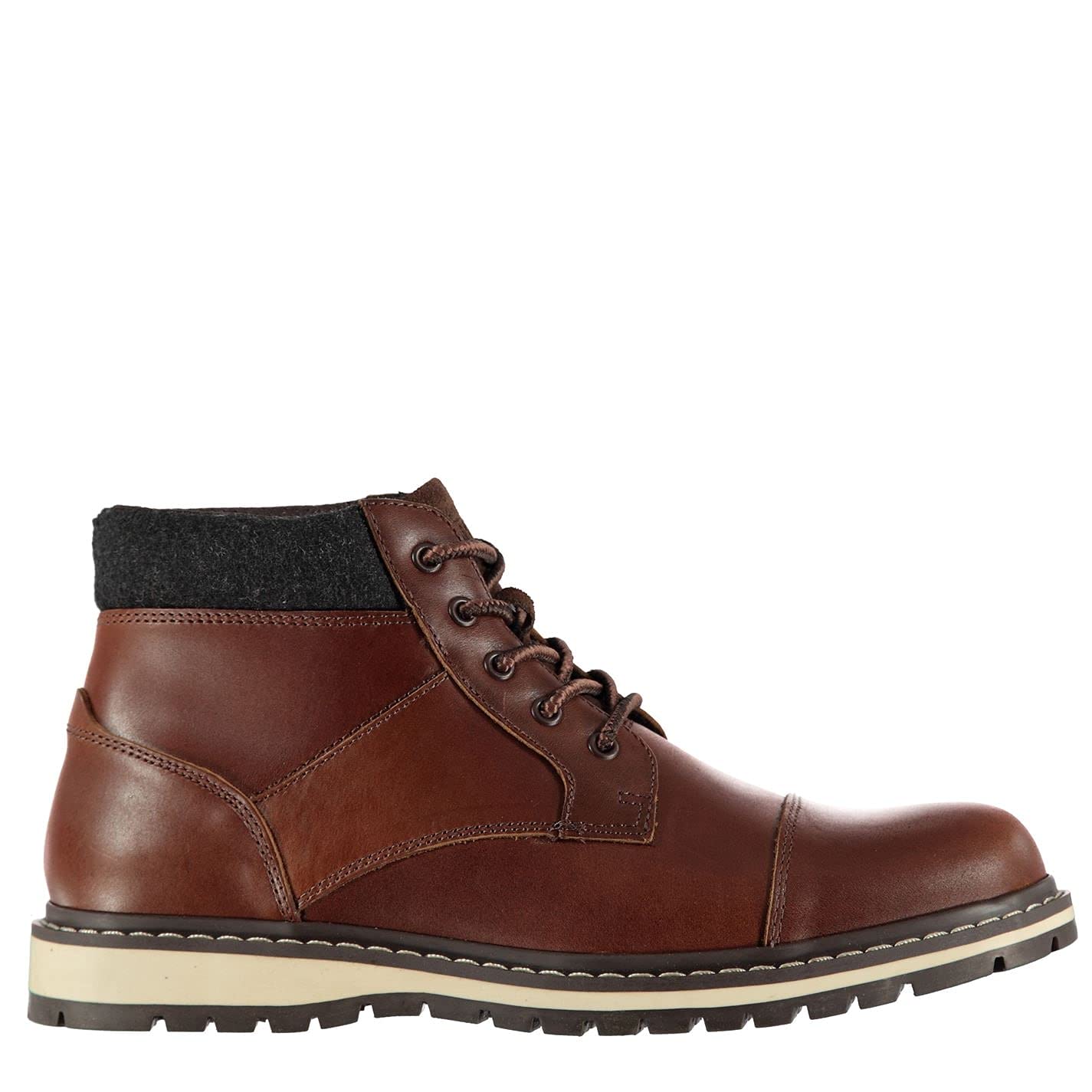 Firetrap Men's Aubin Leather Lace-Up Boots - Comfortable Walking Shoes for Outdoor Hiking & Casual Wear