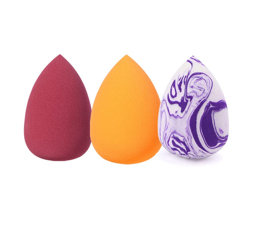BYOODE Egg Shaped Beauty Blender & Makeup Sponge (3-Pack) - Soft, Blendable for Flawless Foundation & Concealer Application - Perfect for Everyday Makeup, Travel & Professional Use