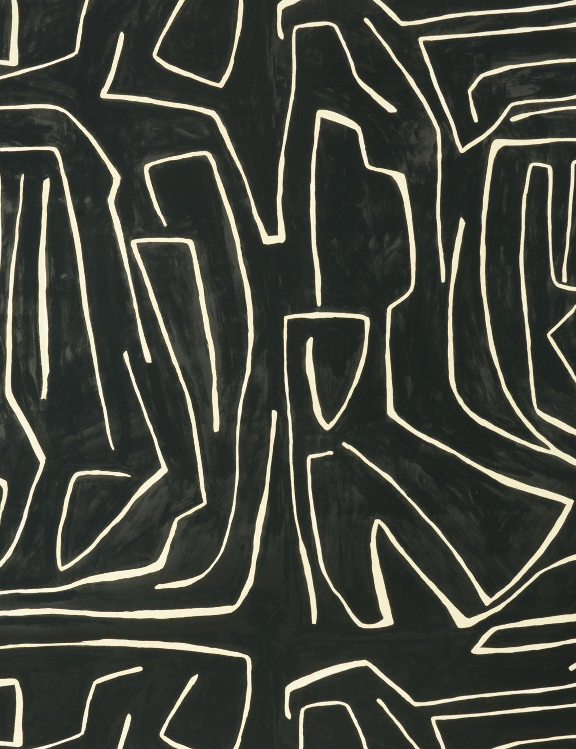 Kelly Wearstler Graffito Black Wallpaper Swatch - Premium Peel & Stick Sample for Home Decor & Interior Design