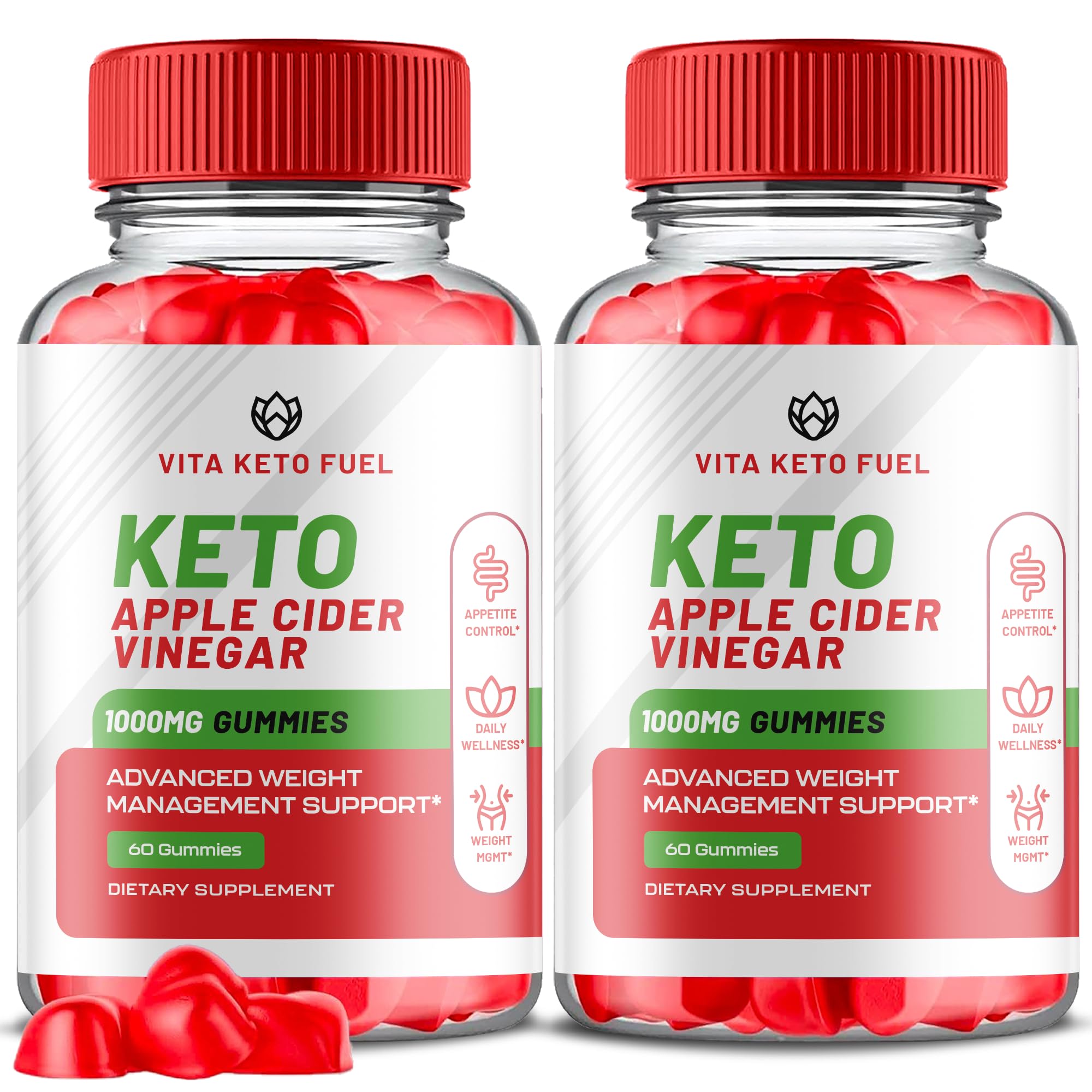 (2 Pack) Vita Keto Fuel ACV Gummies - Apple Cider Vinegar Keto Supplement for Weight Loss & Energy Boost - 120 Gummies - Perfect for Ketogenic Diet & On-the-Go Snacking
