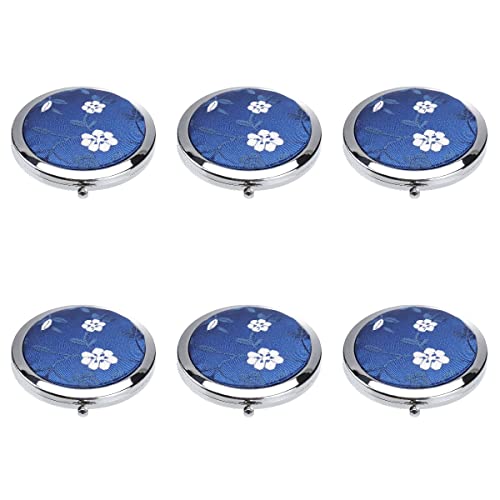 6-Piece Creative Travel Makeup Mirror Set - Portable Compact Cosmetic Mirror with LED Light (Blue) - Perfect for Travel, Home, and Professional Makeup Application