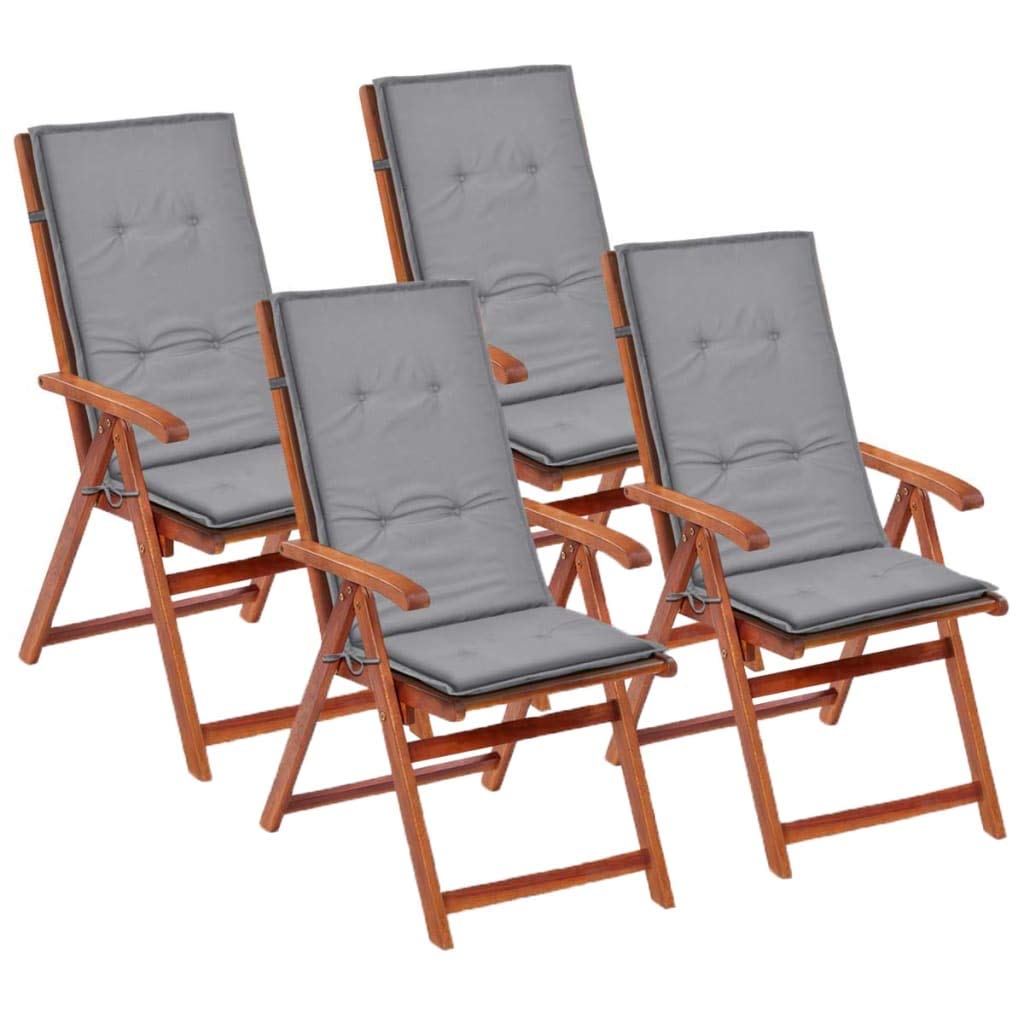 FAMIROSA 4-Piece Outdoor Garden Chair Cushions Set - Waterproof Patio Furniture Seat Cushions, Gray, 47.2
