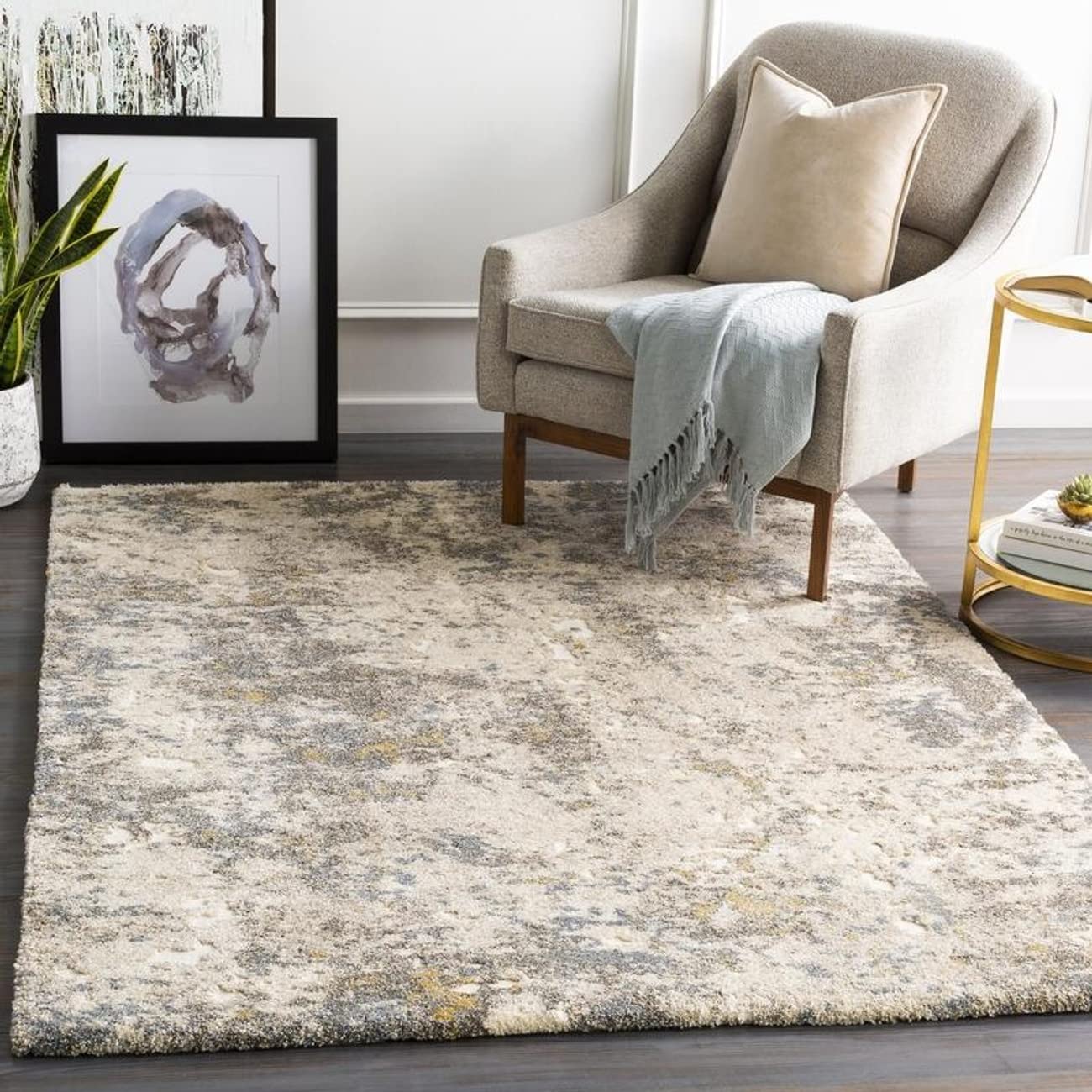 Mark&Day 8x8 Tivoli Modern Dark Brown Square Area Rug - Soft & Durable Brown/Beige Carpet for Living Room, Bedroom, Kitchen - Perfect for Home Decor, Family Gatherings & Cozy Spaces (7'10