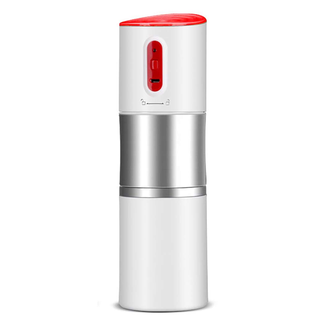 DPPAN Electric Coffee Grinder with Burr & Blade - USB Rechargeable Automatic Coffee Bean Grinder for Espresso, French Press & Cold Brew - Compact & Portable White Coffee Grinder for Home, Office & Travel