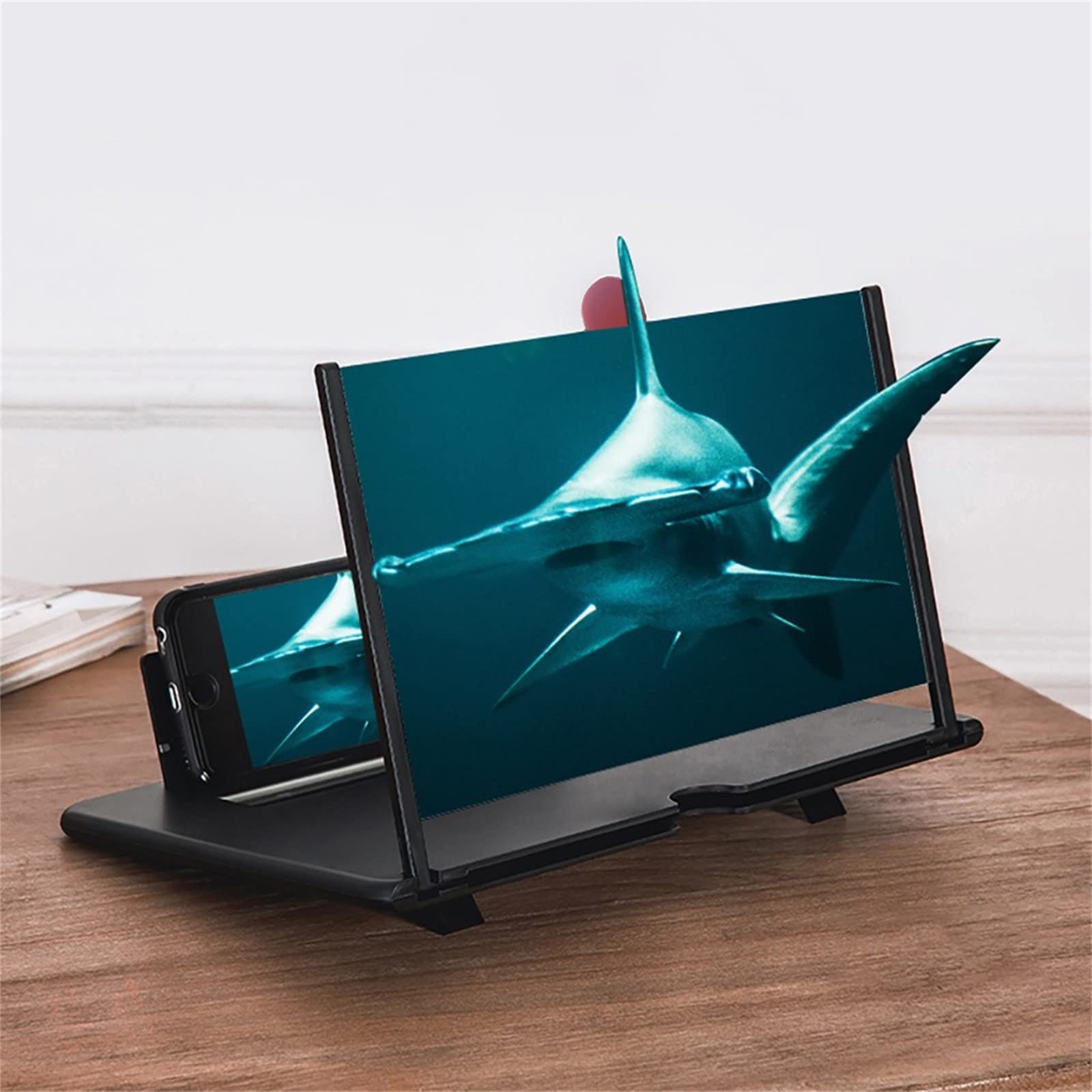 HD 10-inch Foldable Smartphone Screen Magnifier - Compatible with All Phones, Portable Movie Video Amplifier with Stand | Perfect for Home Theater, Gaming & Outdoor Viewing (Black)