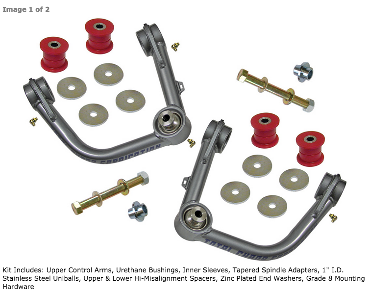 Total Chaos 05+ Tacoma, 03+ 4Runner, 07+ FJ Cruiser Upper Control Arm Kit - Heavy Duty Suspension Upgrade for Off-Road & Performance Driving