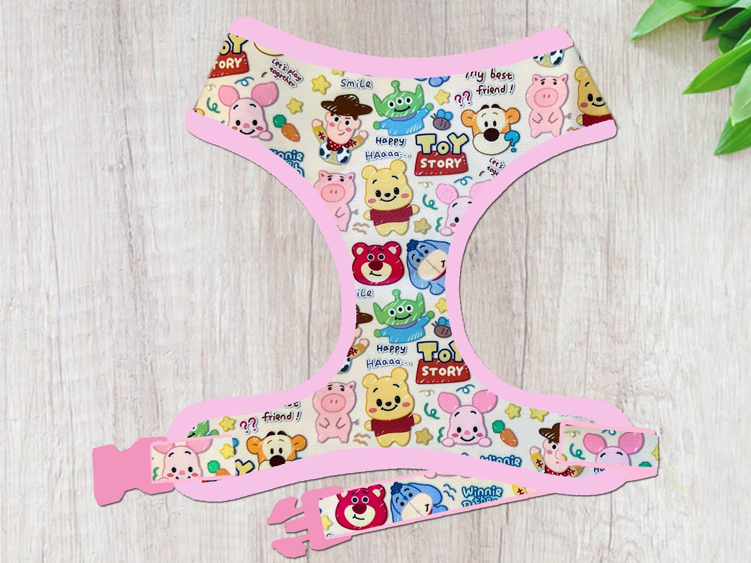 Winnie the Pooh & Toy Story Themed Dog Harness - Adjustable Pet Vest for Small & Medium Dogs - Perfect for Walking, Hiking & Outdoor Adventures