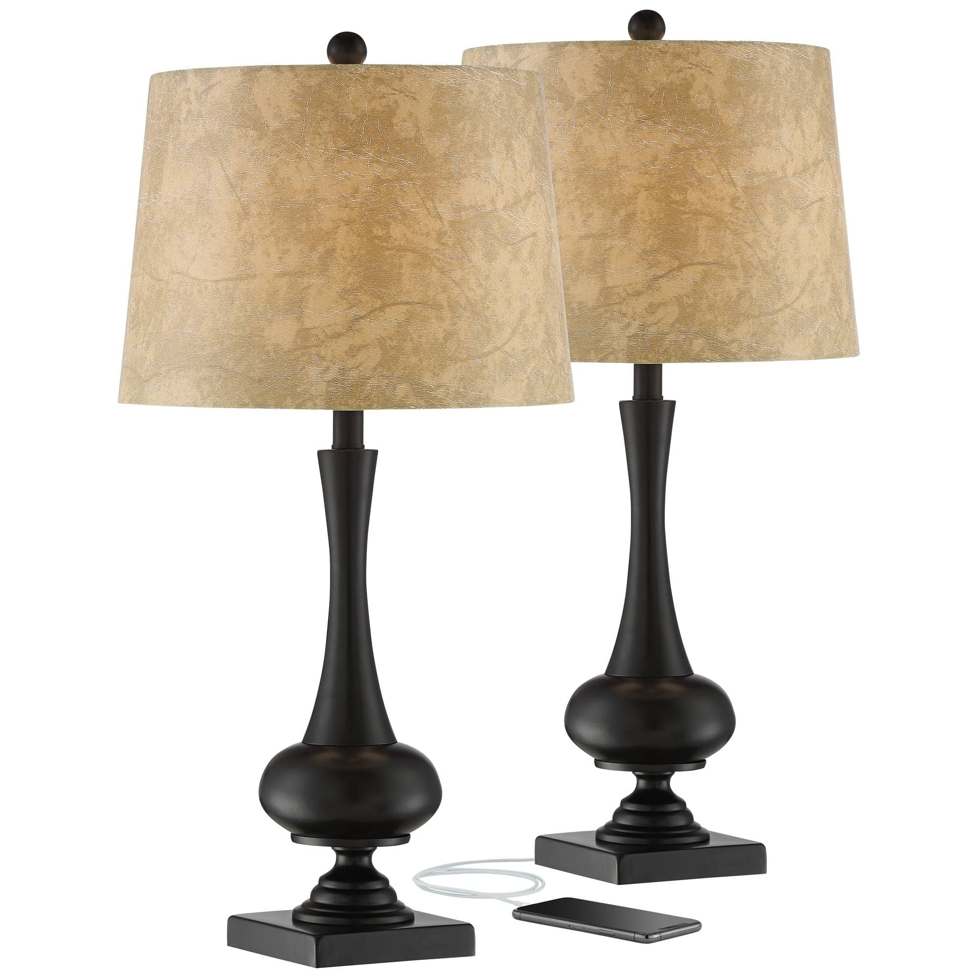 Franklin Iron Works Ross Rustic Farmhouse Table Lamps Set of 2 - 27