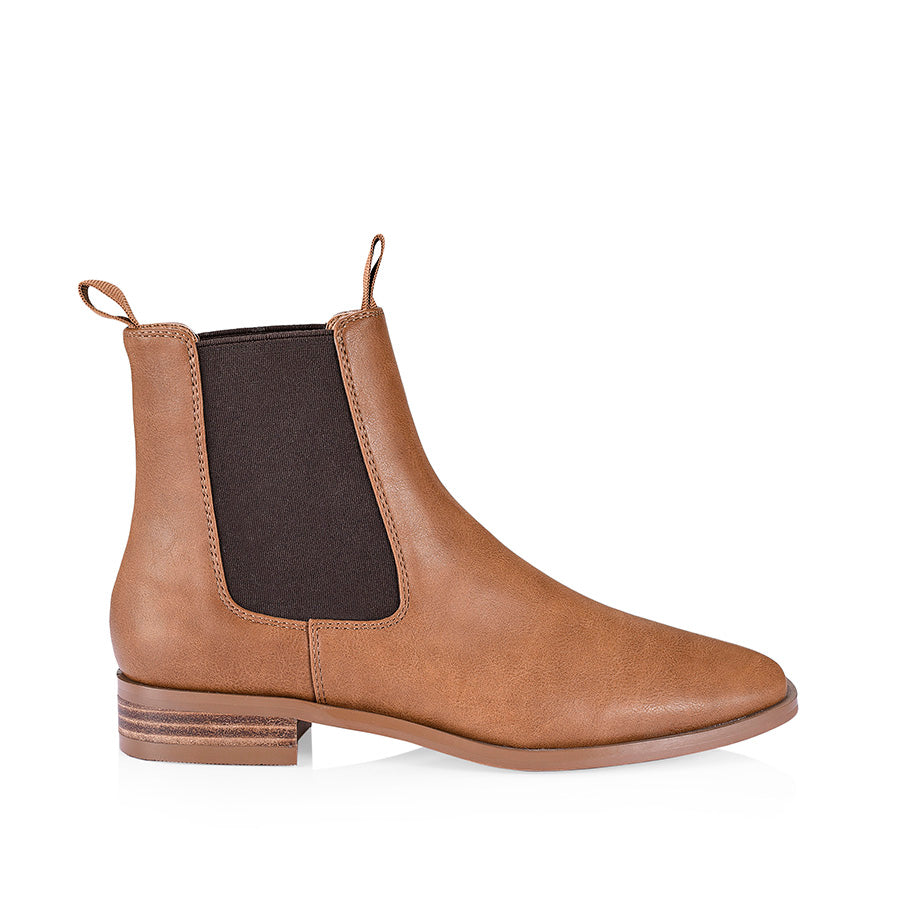 Harper Women's Chelsea Boots Tan Soft Leather Ankle Boots - Comfortable Slip-On Shoes for Casual Wear, Work & Outdoor Activities