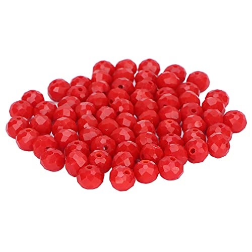 DIY Jewelry Beads Kit - 70pcs 8mm Plastic Elastic Beads for Bracelet Making, Phone Charm Crafts (Solid Red) | Perfect for DIY Jewelry, Friendship Bracelets & Handmade Gifts