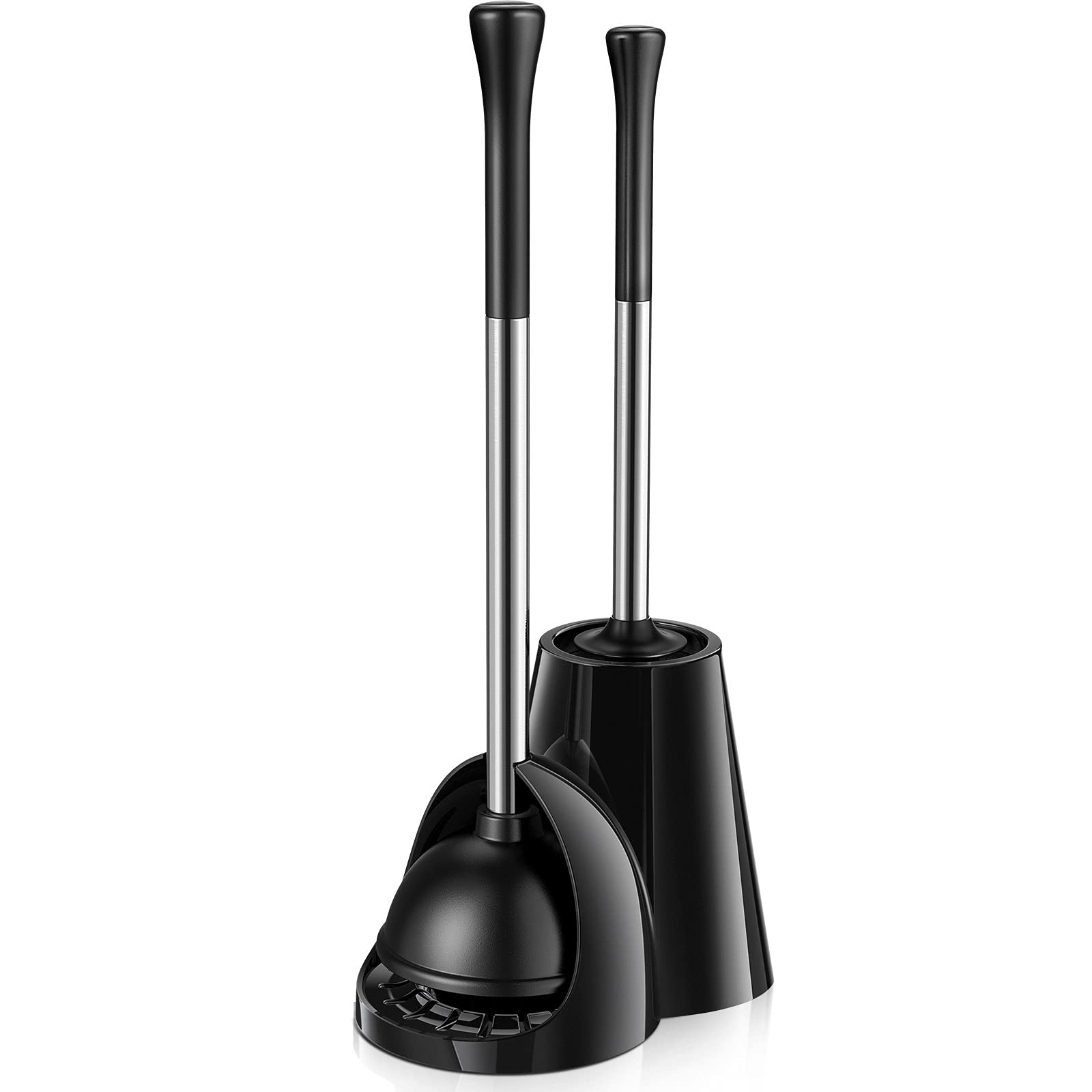 Elegant Toilet Plunger & Brush Set with Holder - Bathroom Cleaning Combo for Guest Apartment