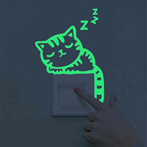 Cute Glow in The Dark Cat Wall Stickers - Creative Luminous Noctilucent Switch Decals for Home Decor | Perfect for Kids' Rooms, Bedrooms & Night Light Needs