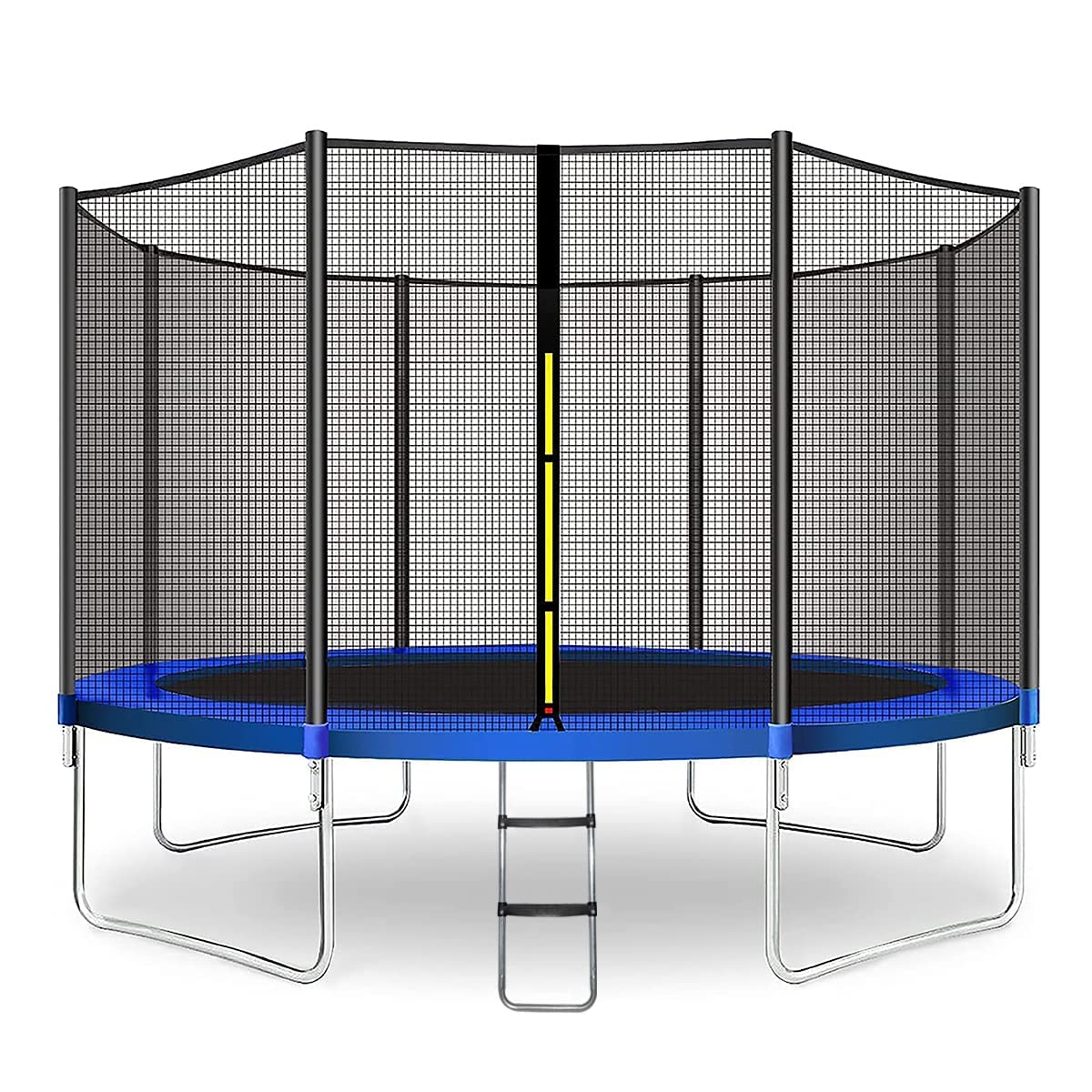 Max4out 10/12FT Jump Recreational Trampoline with Enclosure Net - ASTM Approved Outdoor Fitness Rebounder for Kids & Adults - Stable Frame with Brackets for Backyard, Gym & Family Workout
