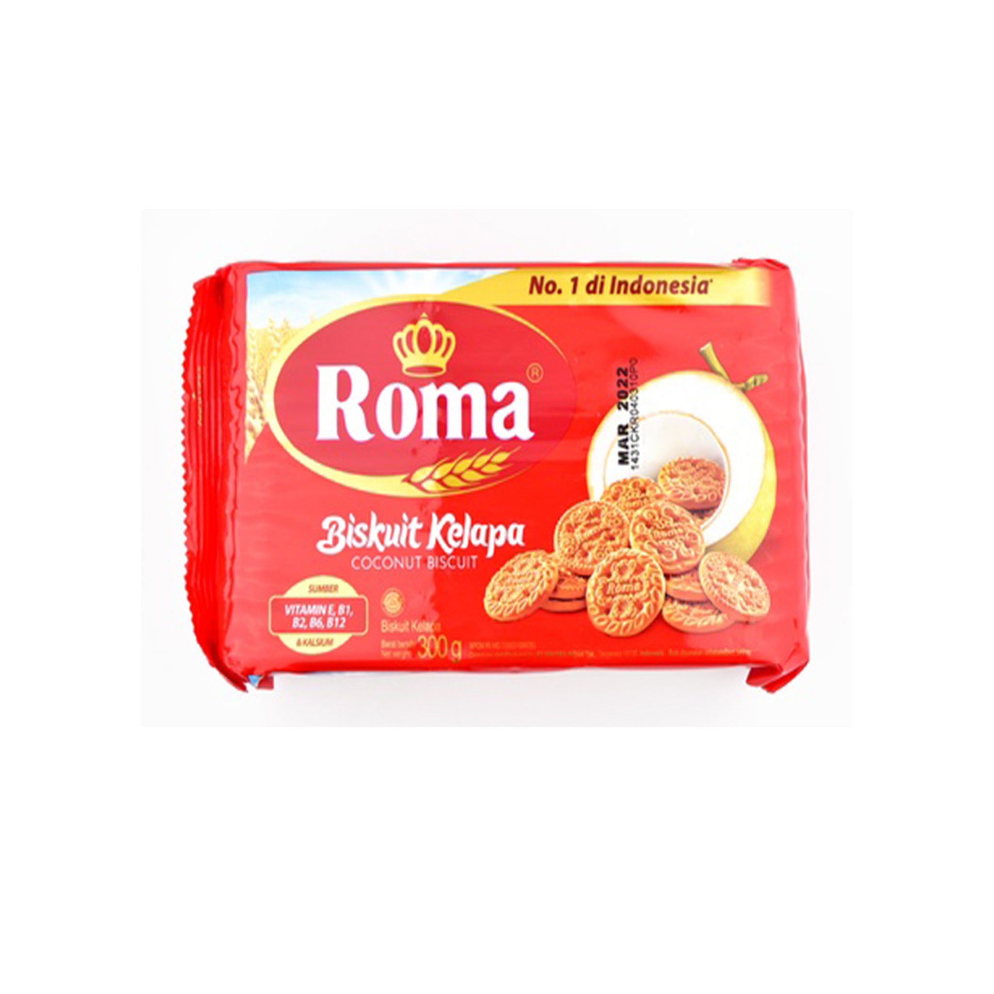 Premium Roma Coconut Biscuits 300g - Delicious Coconut Cookies, Crunchy & Sweet Snack for Tea Time, Parties & Gifting