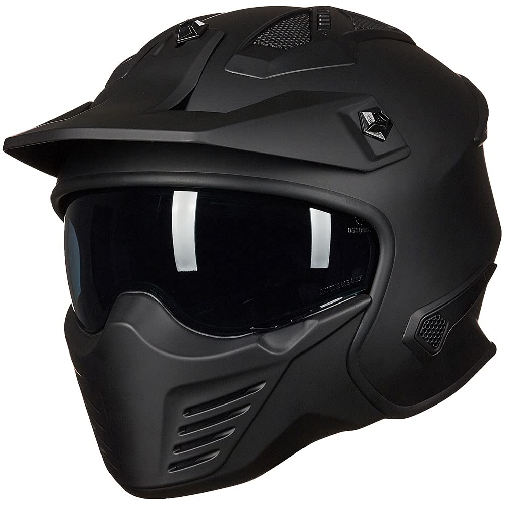 ILM Open Face Motorcycle Helmet 3/4 Half Helmet DOT Approved - Lightweight for Dirt Bike, Moped, ATV, UTV, Motocross, Cruiser & Scooter Riding (Matte Black) - Perfect for Urban Commuting & Off-Road Adventures