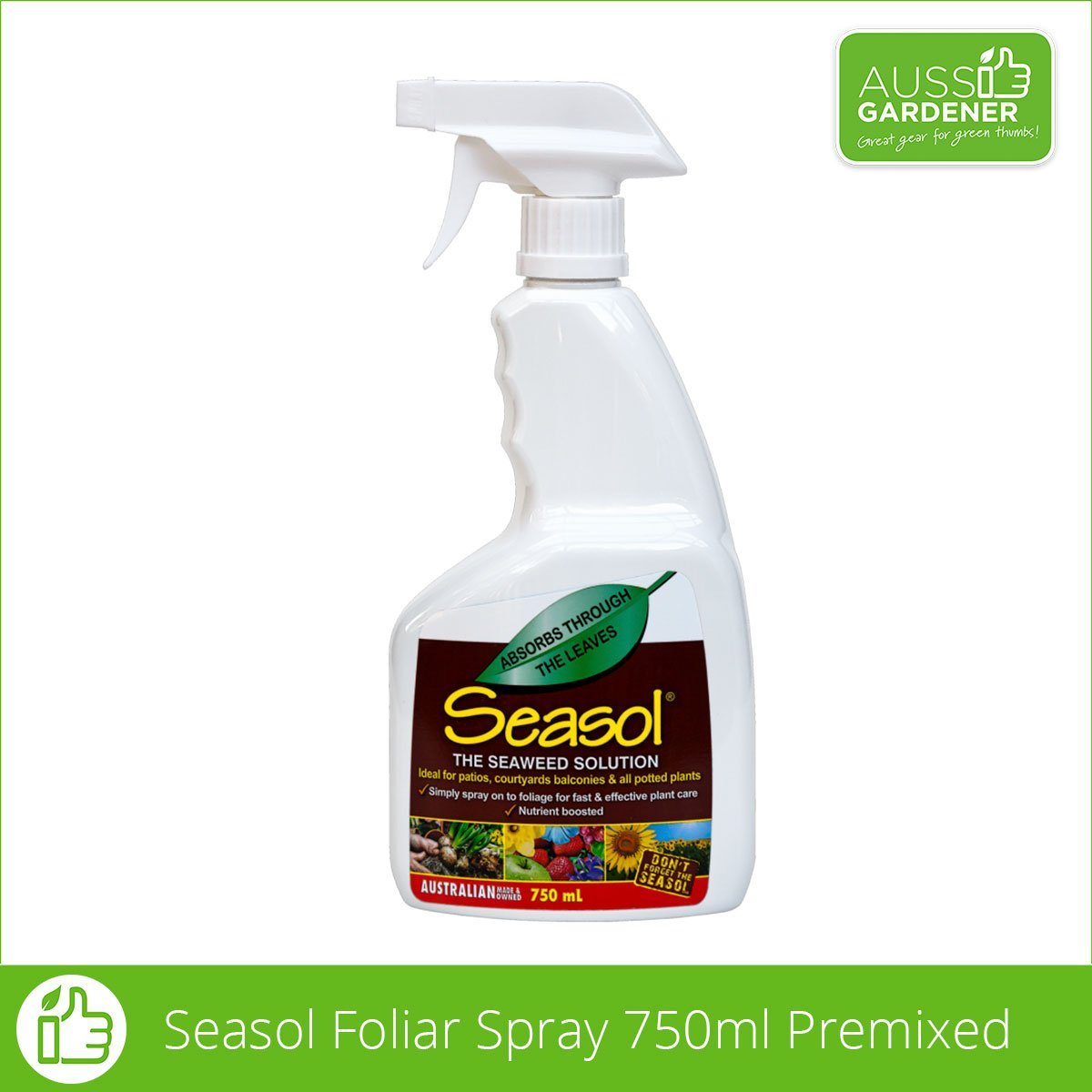 Seasol Foliar Spray 750ml Ready-to-Use - Organic Plant Food & Growth Stimulator for Indoor Plants, Garden Vegetables & Flowers - Perfect for Hydroponics, Greenhouses & Home Gardening