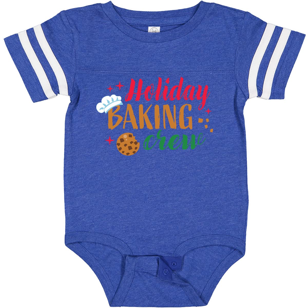 Inktastic Christmas Holiday Baking Crew Baby Bodysuit with Cookie & Chef Hat - Perfect for Holiday Baking, Family Gatherings & Festive Photo Shoots