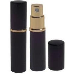 Premium 5ml Black Travel Perfume Spray Atomizer with Free Mini Fragrance Funnel - Portable Refillable Perfume Bottle for Women & Men - Perfect for Gym, Travel, Office & On-the-Go Use