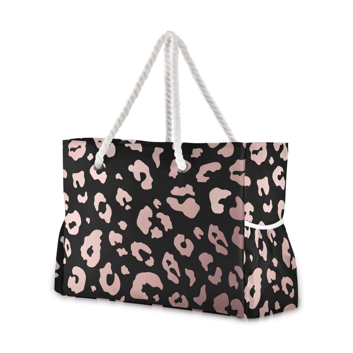 ALAZA Rose Gold Cheetah Print Tote Bag for Women - Beach & Grocery Shopping