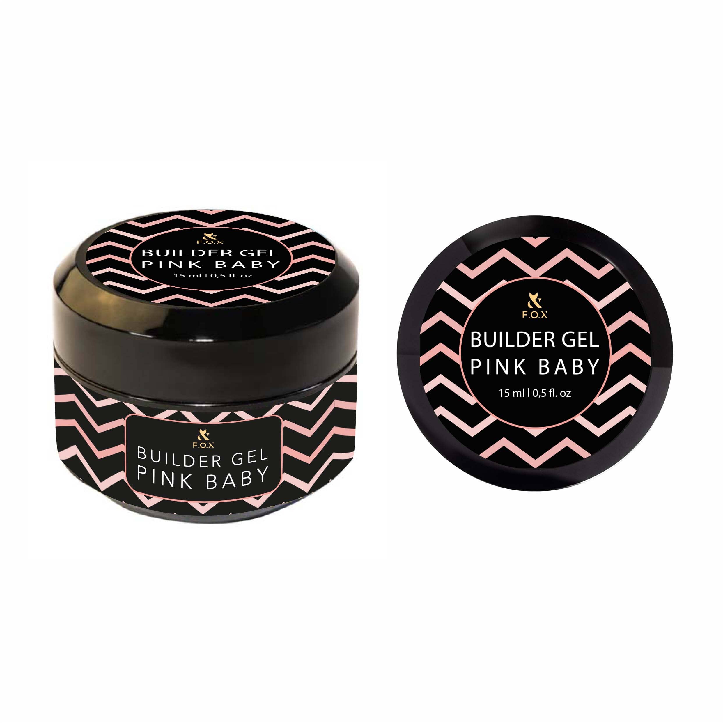 F.O.X Builder Gel Pink Baby - 15ml Nail Extension Gel for Salon & DIY Manicure - Perfect for French Tips, Acrylic Nails & Nail Art