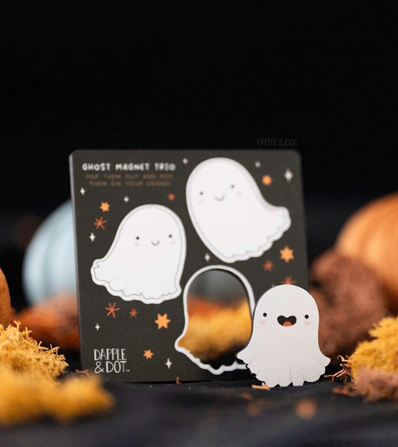 Dapple & Dot Ghosts Pop Magnets - Fun and Spooky Fridge Decor for Halloween, Parties, and Home Accessories