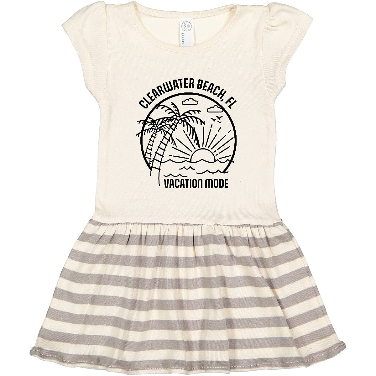 Inktastic Summer Vacation Mode Clearwater Beach Florida Toddler Dress - Cute Floral Print Girls' Outfit for Beach Trips, Family Vacations & Summer Playdates