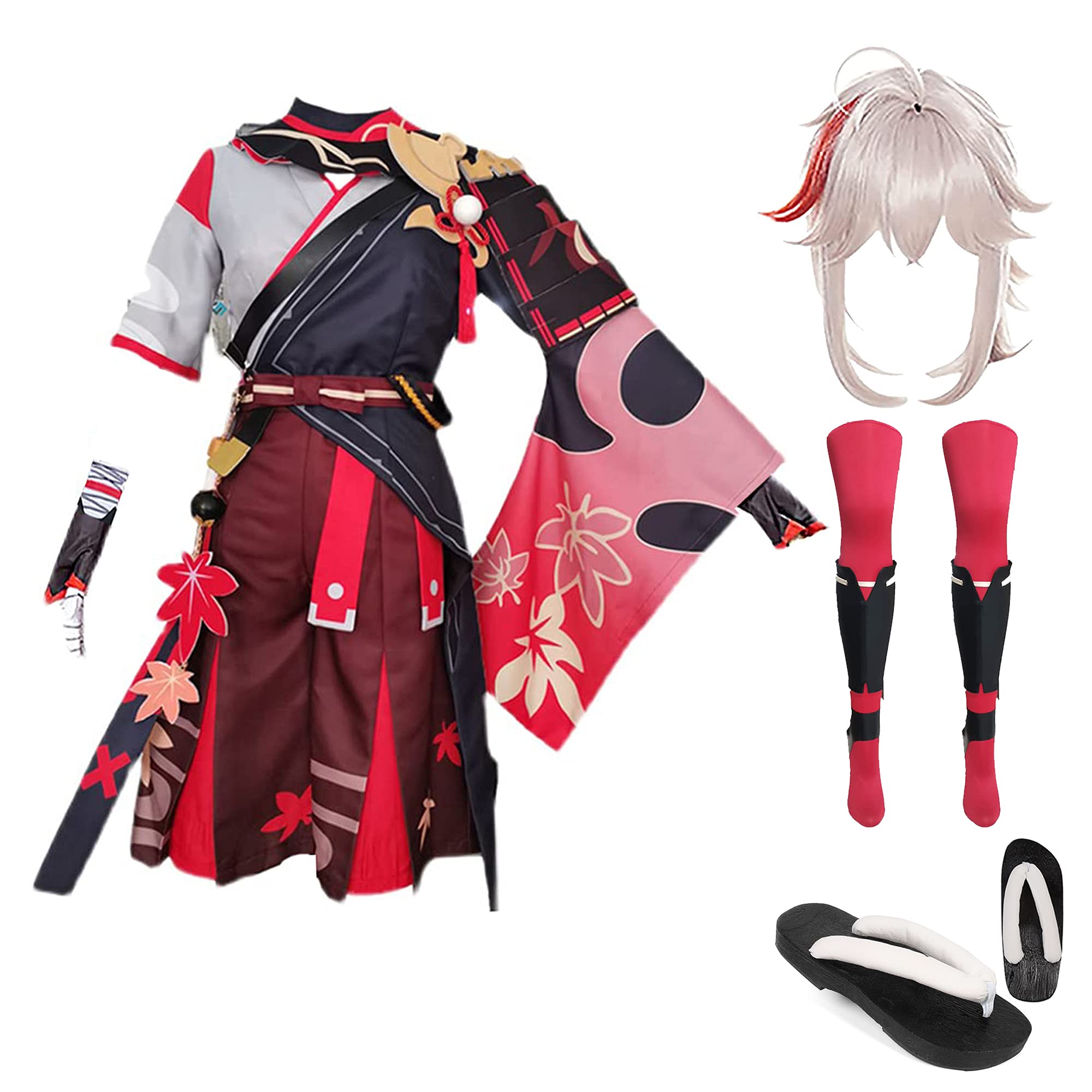 Genshin Impact Kaedehara Kazuha Cosplay Costume Full Set - Anime Game Character Halloween Costume for Cosplay Events, Conventions & Themed Parties