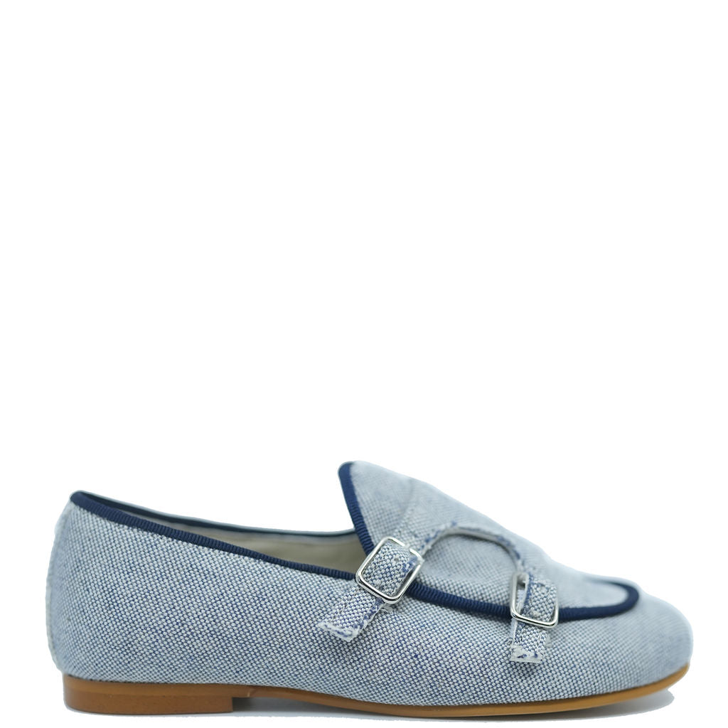 Sonatina Marino Linen Double Monk Loafer Shoes for Men | Breathable & Comfortable Dress Loafers | Perfect for Business, Office & Formal Occasions