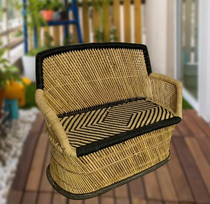 Handmade Bamboo 3-Seater Chair - Eco-Friendly Wooden Furniture for Indoor & Outdoor Use - Perfect for Patio, Garden, Living Room, and Balcony Decor