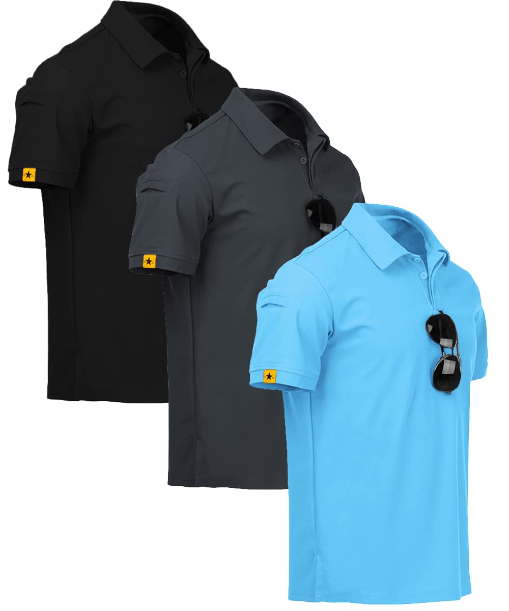 LLdress Men's Golf Polo Shirts - Breathable Short Sleeve Collared T-Shirt for Summer, Tennis & Casual Wear | Moisture-Wicking Performance Shirt for Golfing, Office & Outdoor Activities